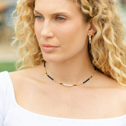 Sparkle & Shine Pearl Accented Collar Necklace