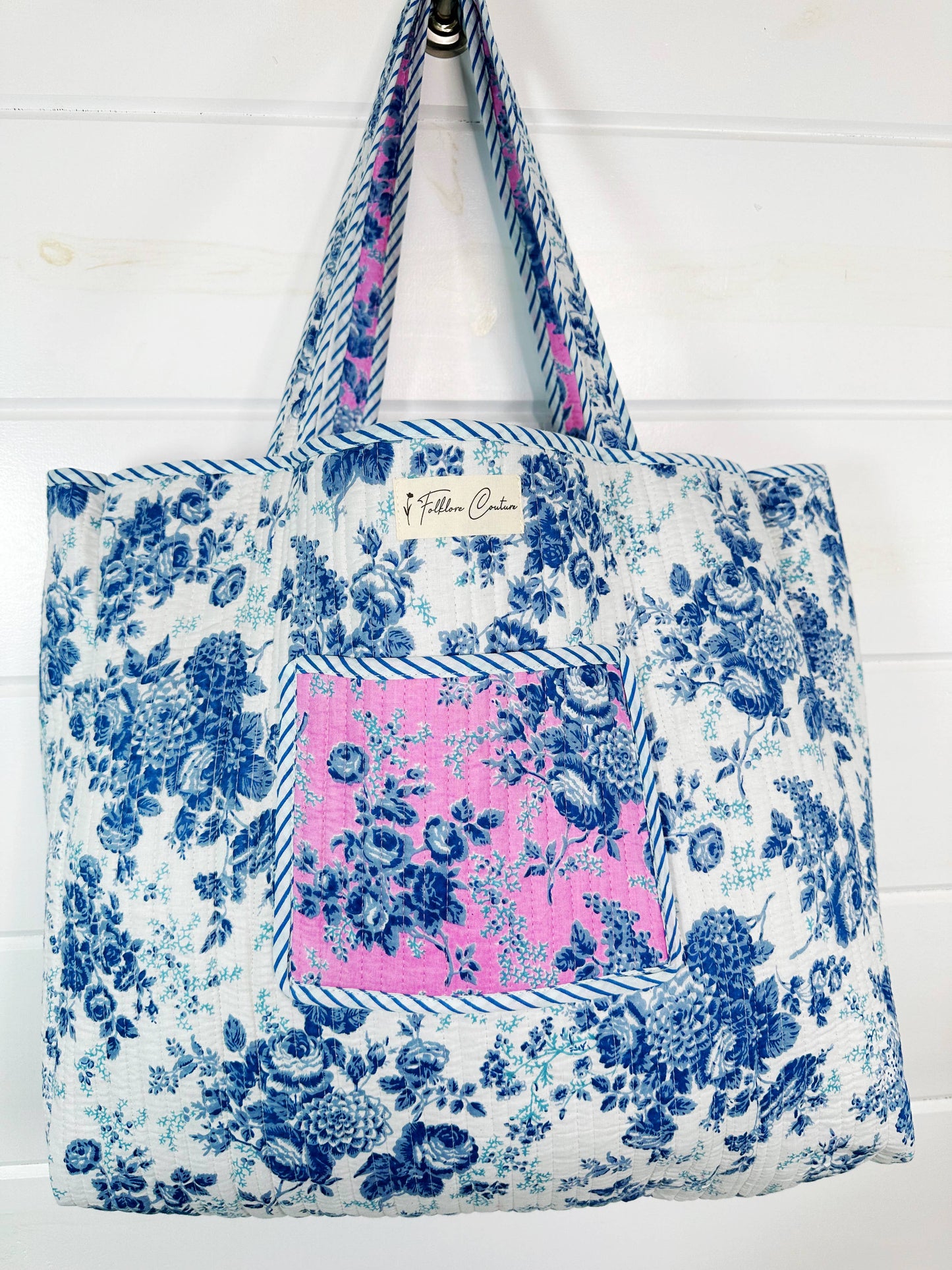 Quilted Tote Bags | Cottage Floral Bag | Tote Beach Bags