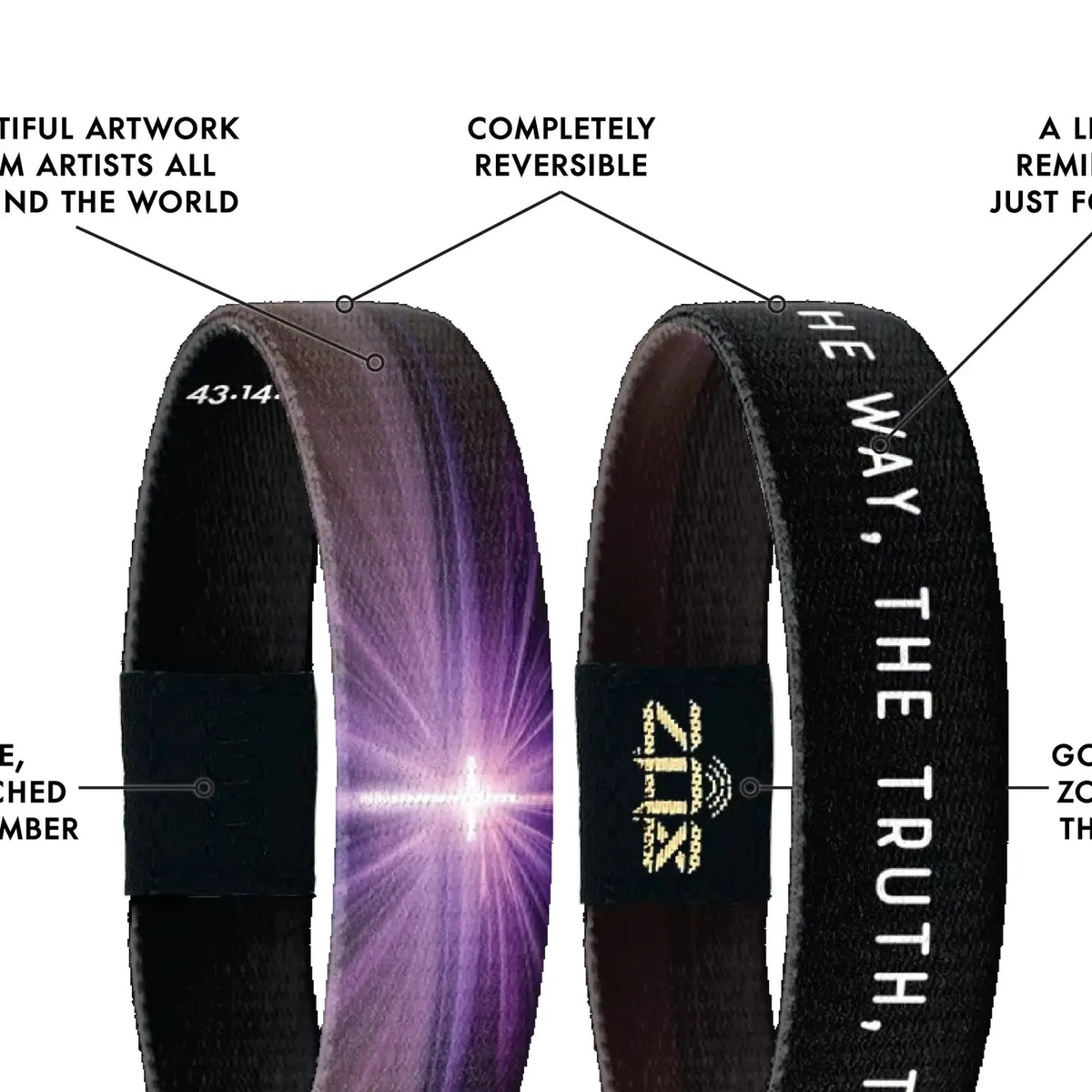 ZOX Interactive Bible Bracelet | NFC Scripture Bracelet | Multiple Designs