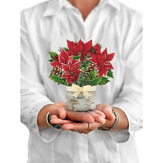 Birch Poinsettia Greeting Card
