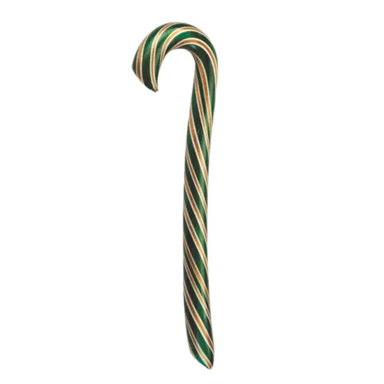 Hammond’s Caramel Apple jumbo handmade Christmas candy cane with green caramel and apple stripes