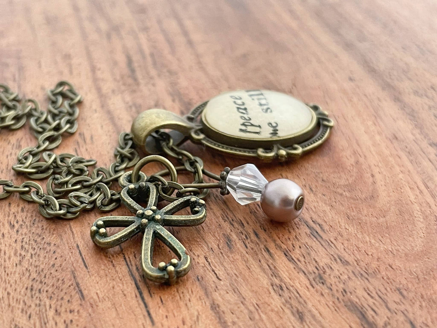 Peace Be Still Bible verse necklace Inspirational Jewelry