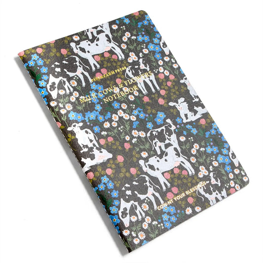 Milk Cows & Flowers Stitched Notebook