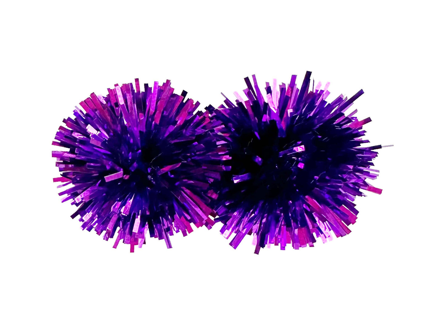 Purple Tinsel Party Pom Stud