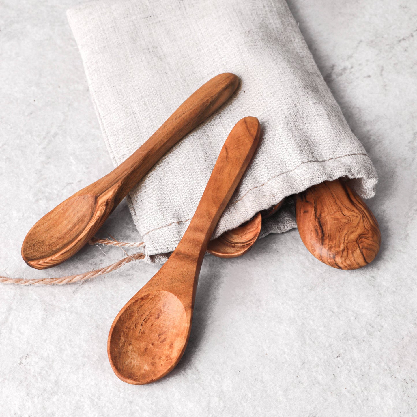 Mini Olive Wood Spoon – Handmade Spice Spoon
