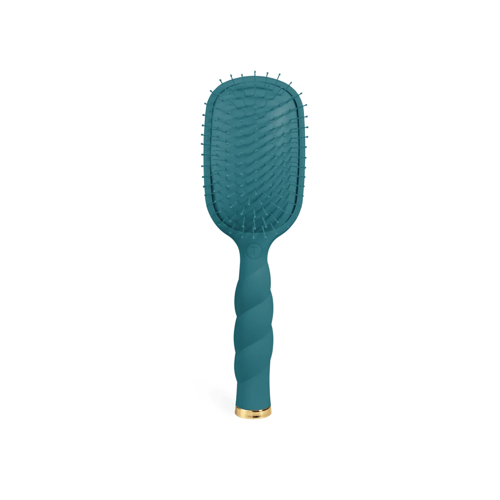 TELETIES Detangler Hair Brush for medium density hair in Teal With It blue green