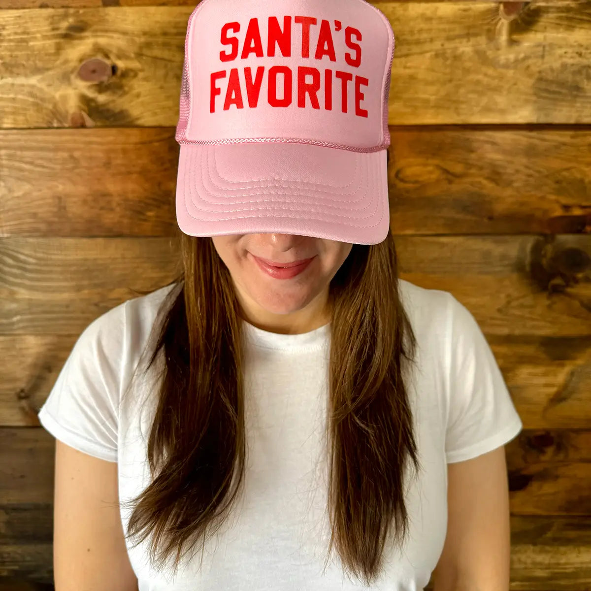 Pink Santa's Favorite Trucker Hat