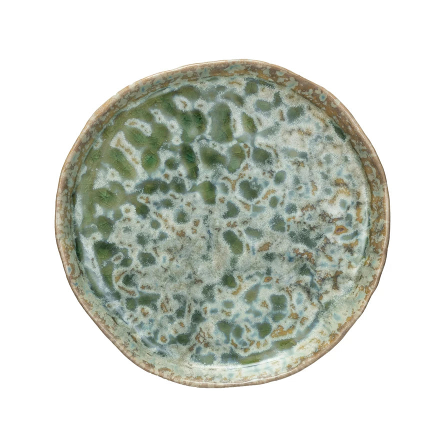 Stoneware Plate w/ Crackle Glaze
