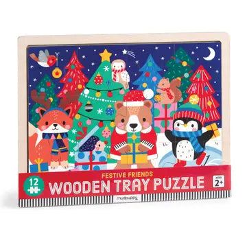 Festive Friends 12 Piece Wooden Tray Puzzle