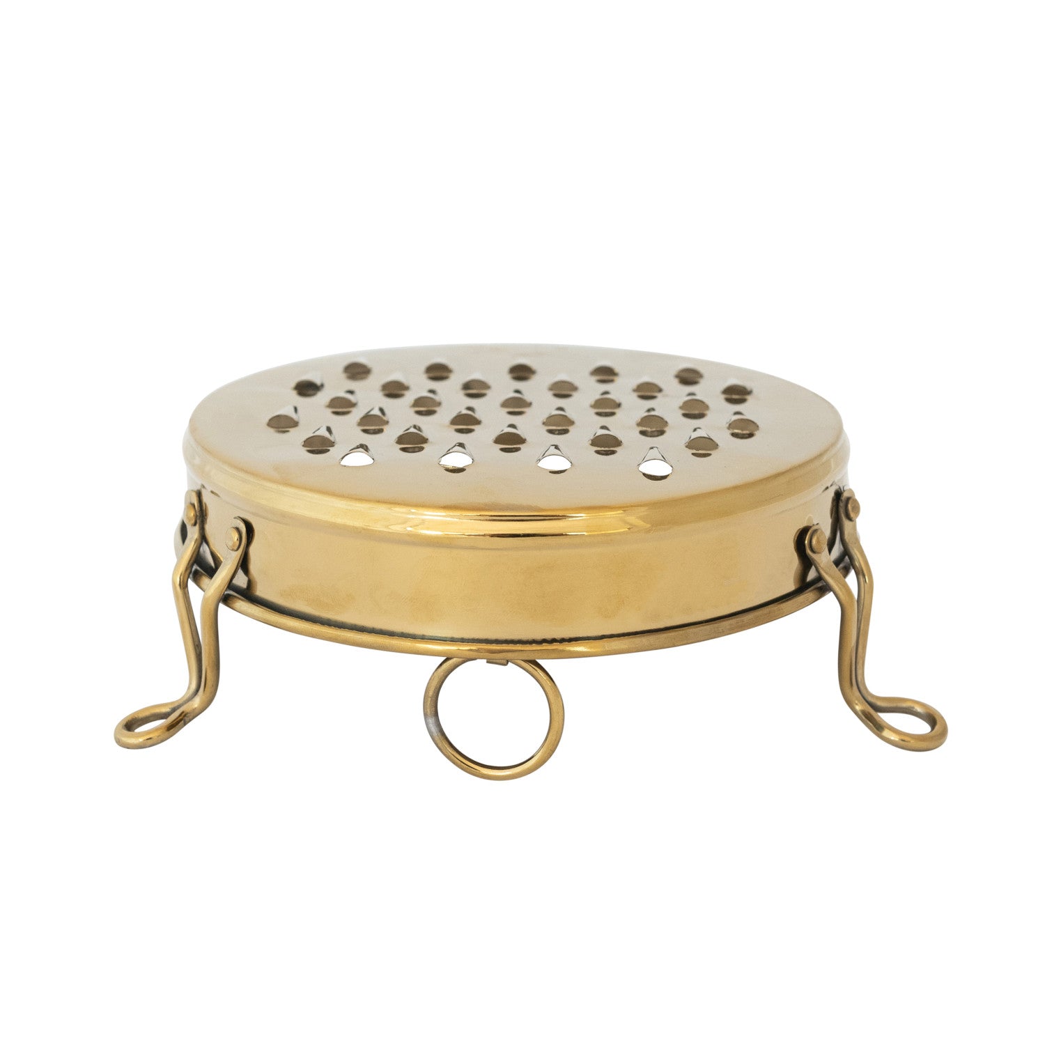 Marlow gold stainless steel footed cheese grater with round vintage-inspired design