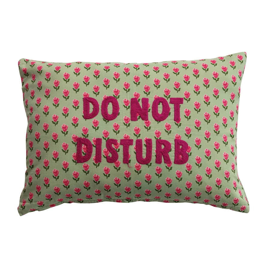 Do Not Disturb Floral Lumbar Pillow