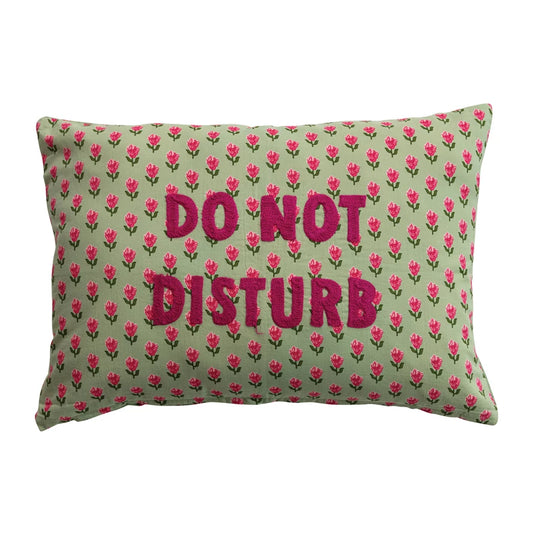 Do Not Disturb Floral Lumbar Pillow