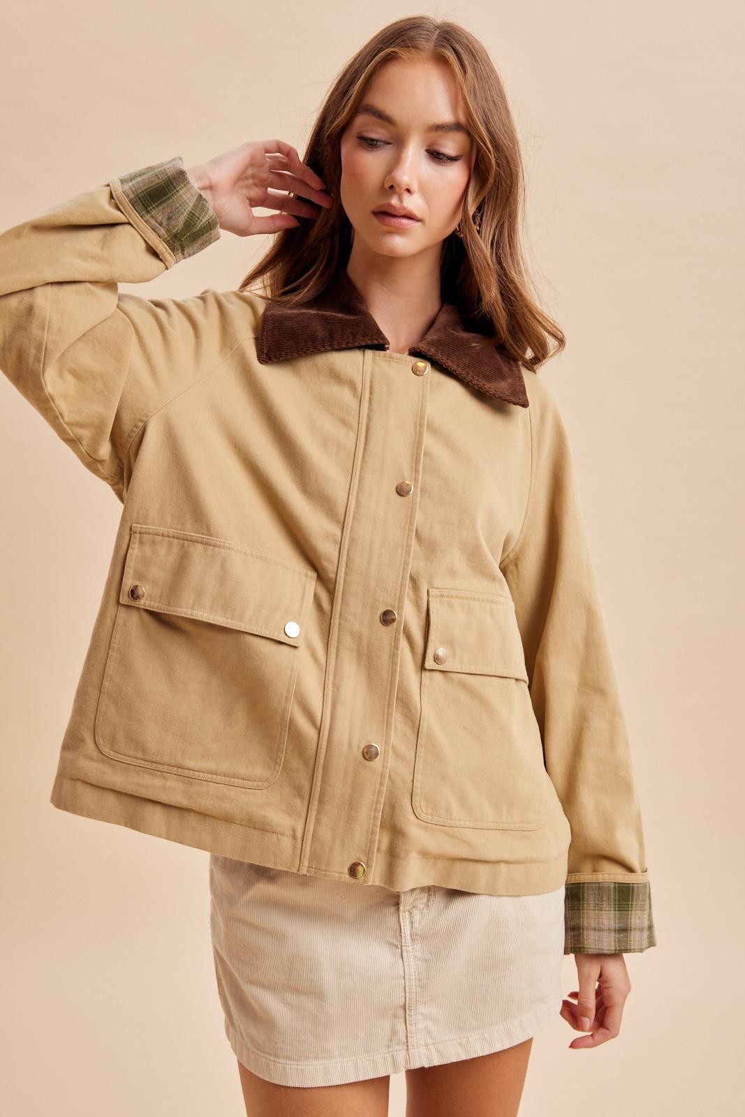 The Hadley Cotton Barn Jacket – Tartan Lined
