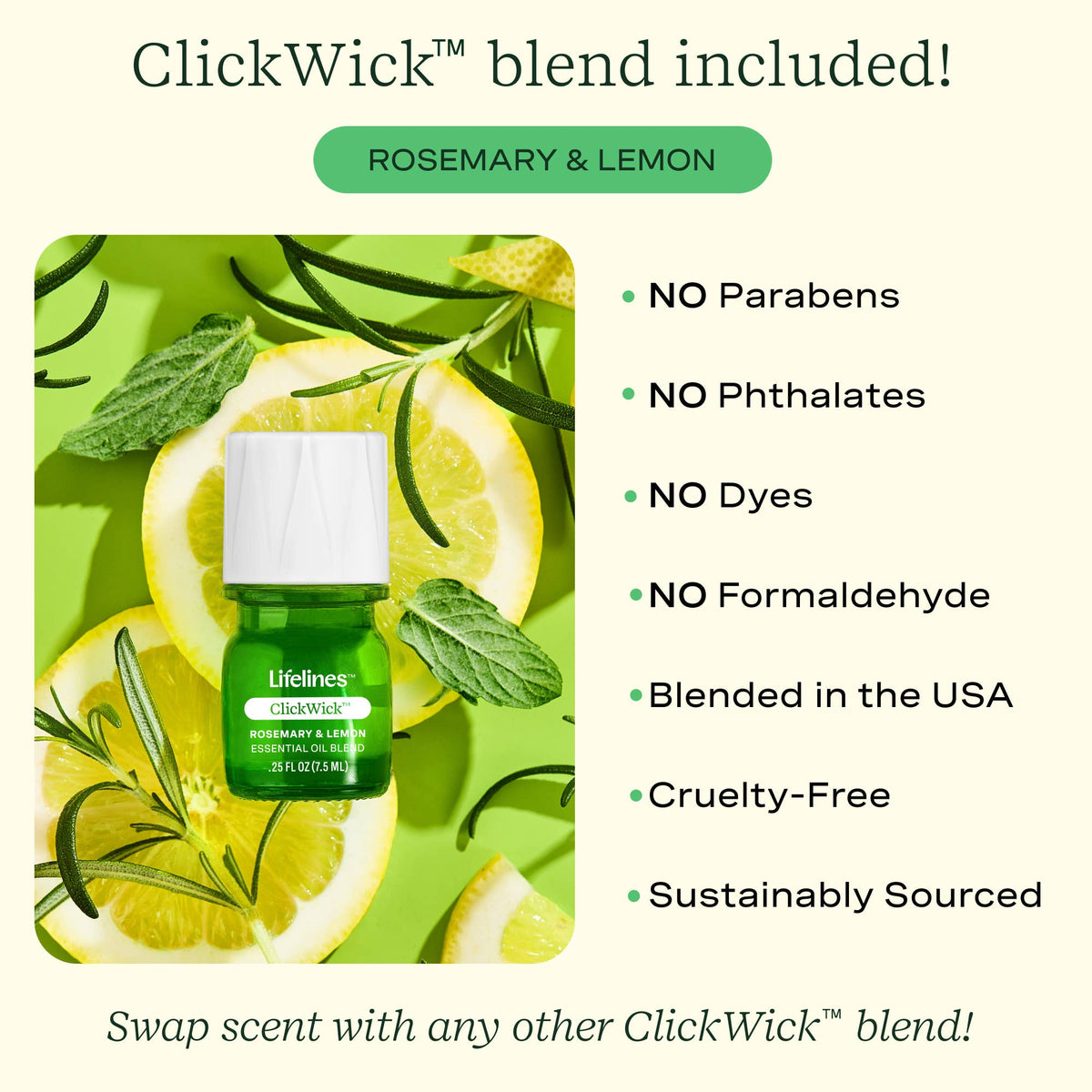 Lifelines ClickWick® Plant Diffuser | Faux Succulent Essential Oil Diffuser