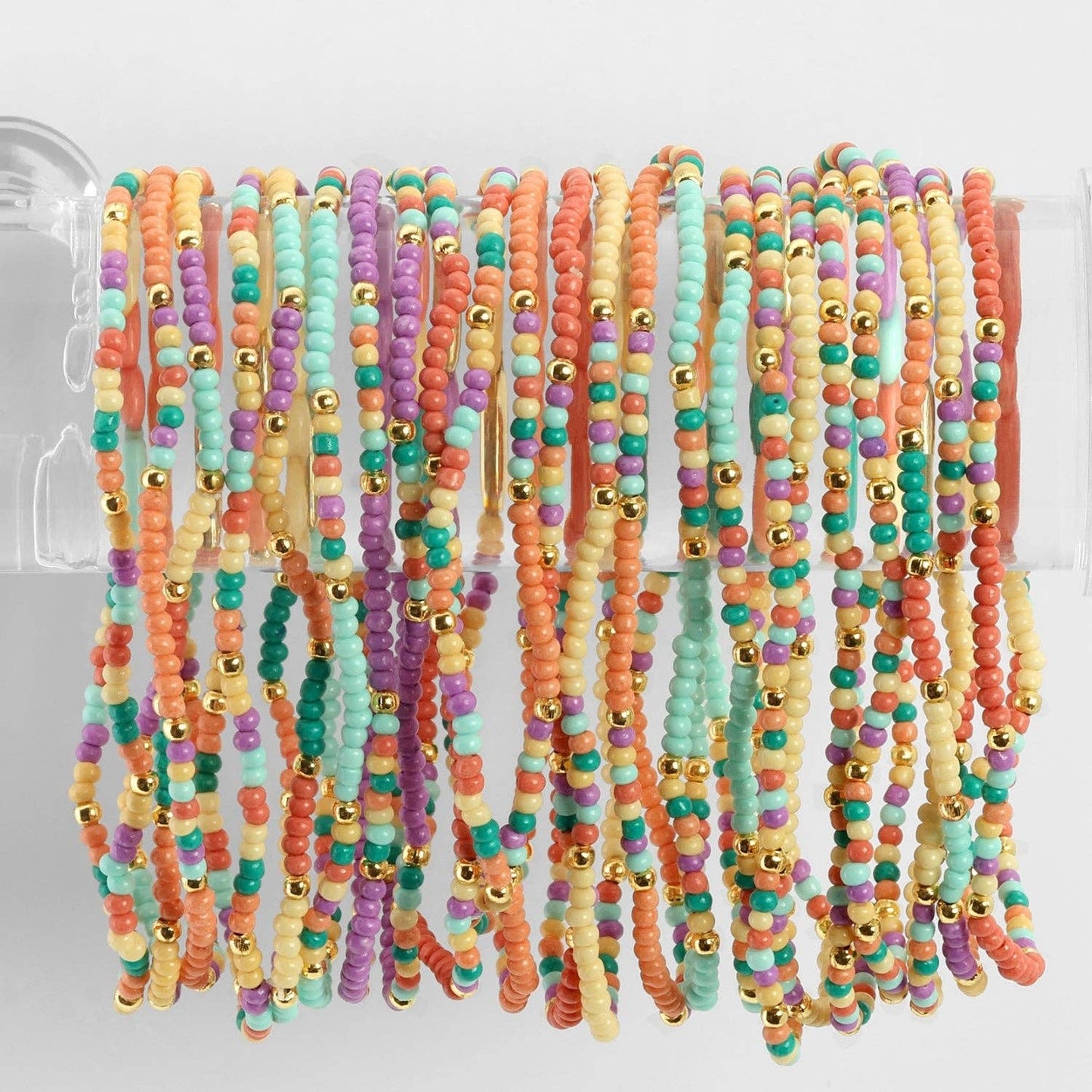 Asst 2mm Stretch Seed Bead Bracelets