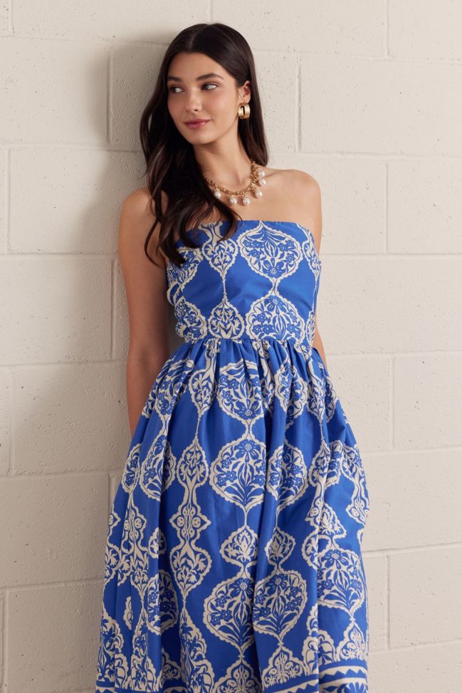 The Bloom Strapless Midi Dress