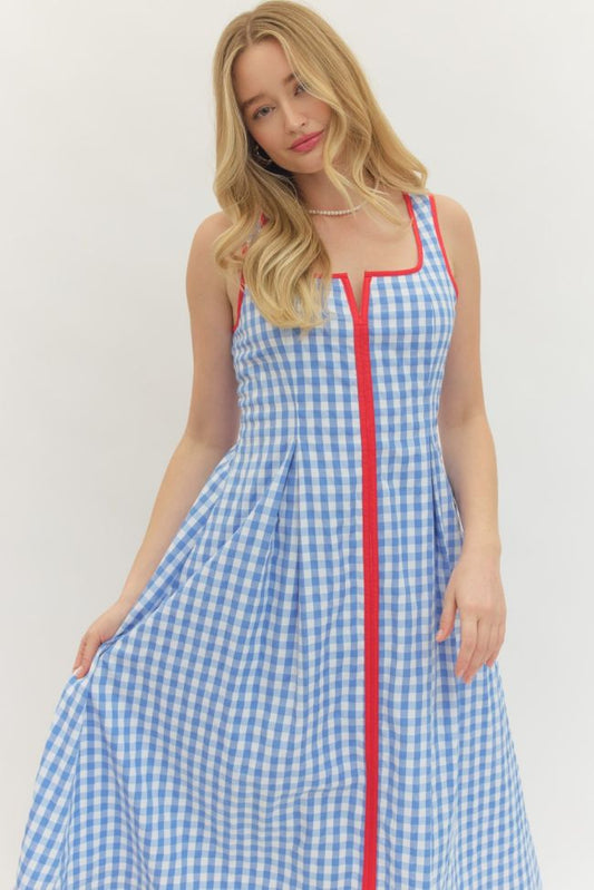 Picnic Day Gingham Midi Dress