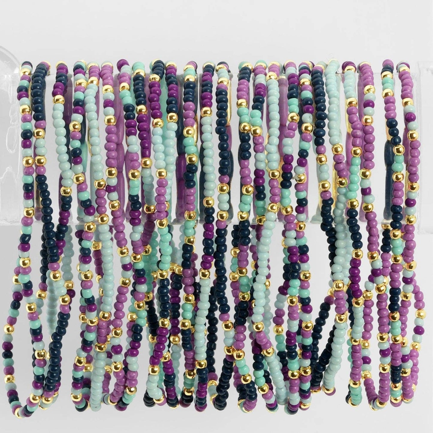 Asst 2mm Stretch Seed Bead Bracelets