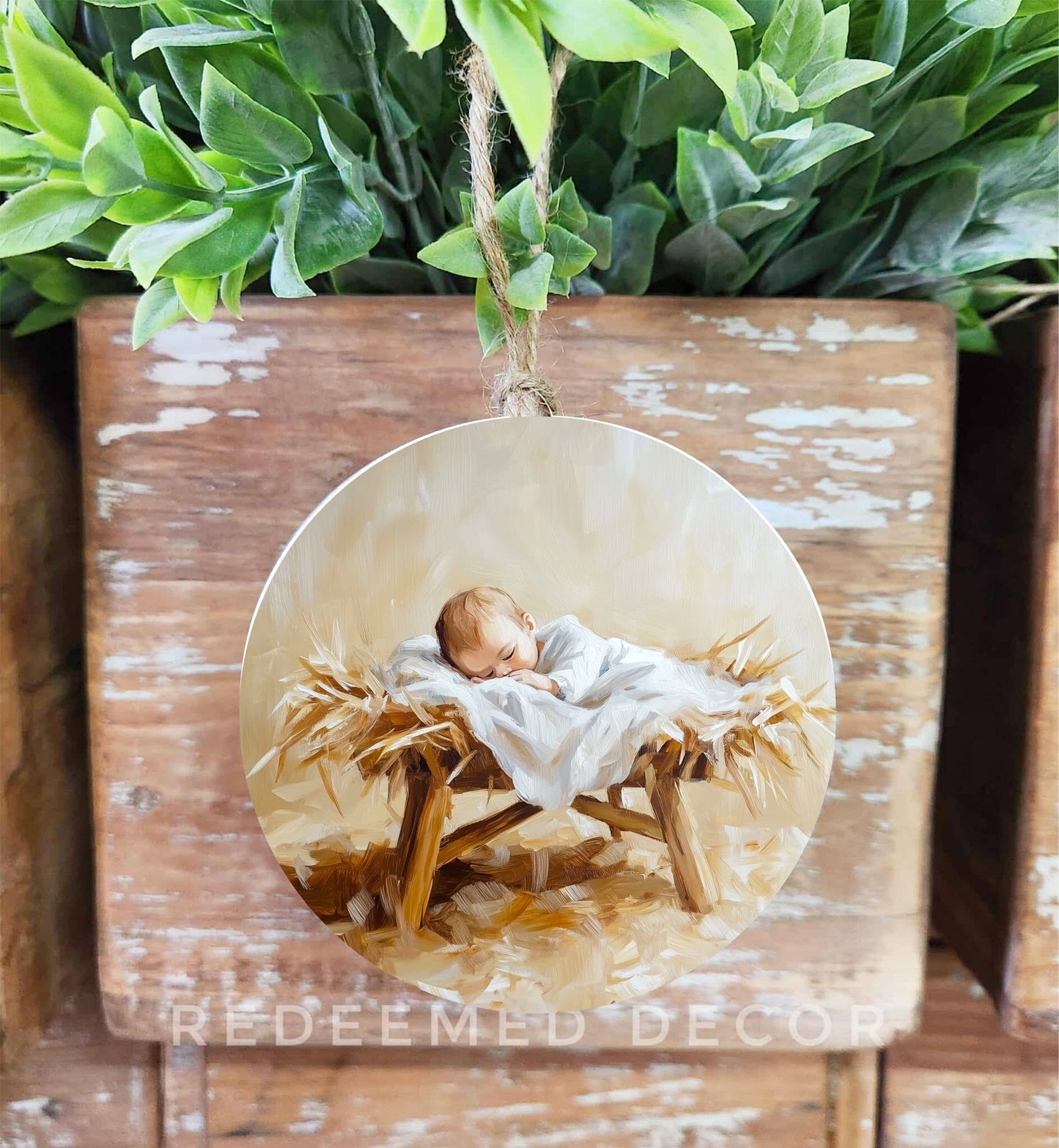 Manger Wood Ornament