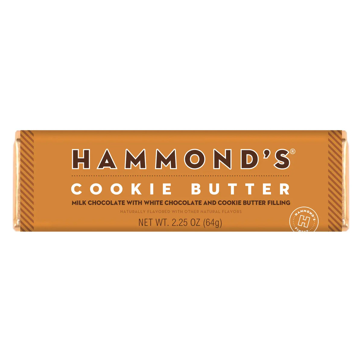 Hammond’s Cookie Butter milk chocolate candy bar with white chocolate and cookie butter filling
