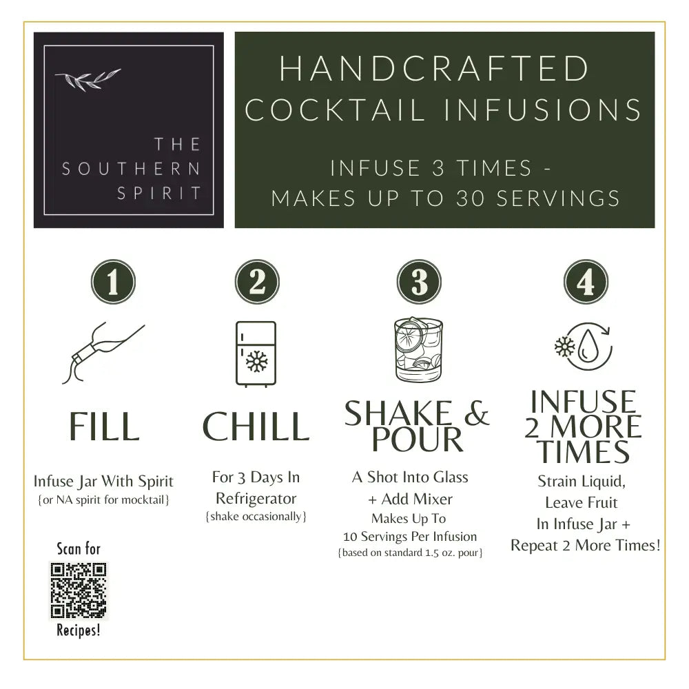 The Southern Spirit Cocktail & Mocktail Infusion Jar