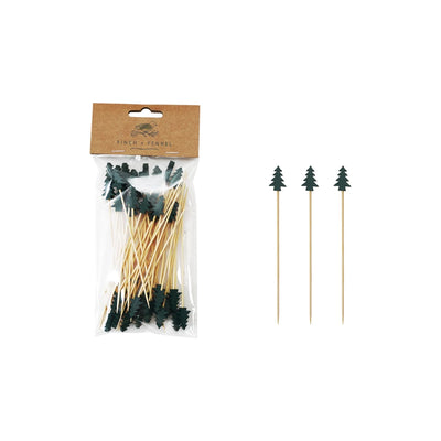 Tree Shaped Bamboo Skewers, Pack of 50