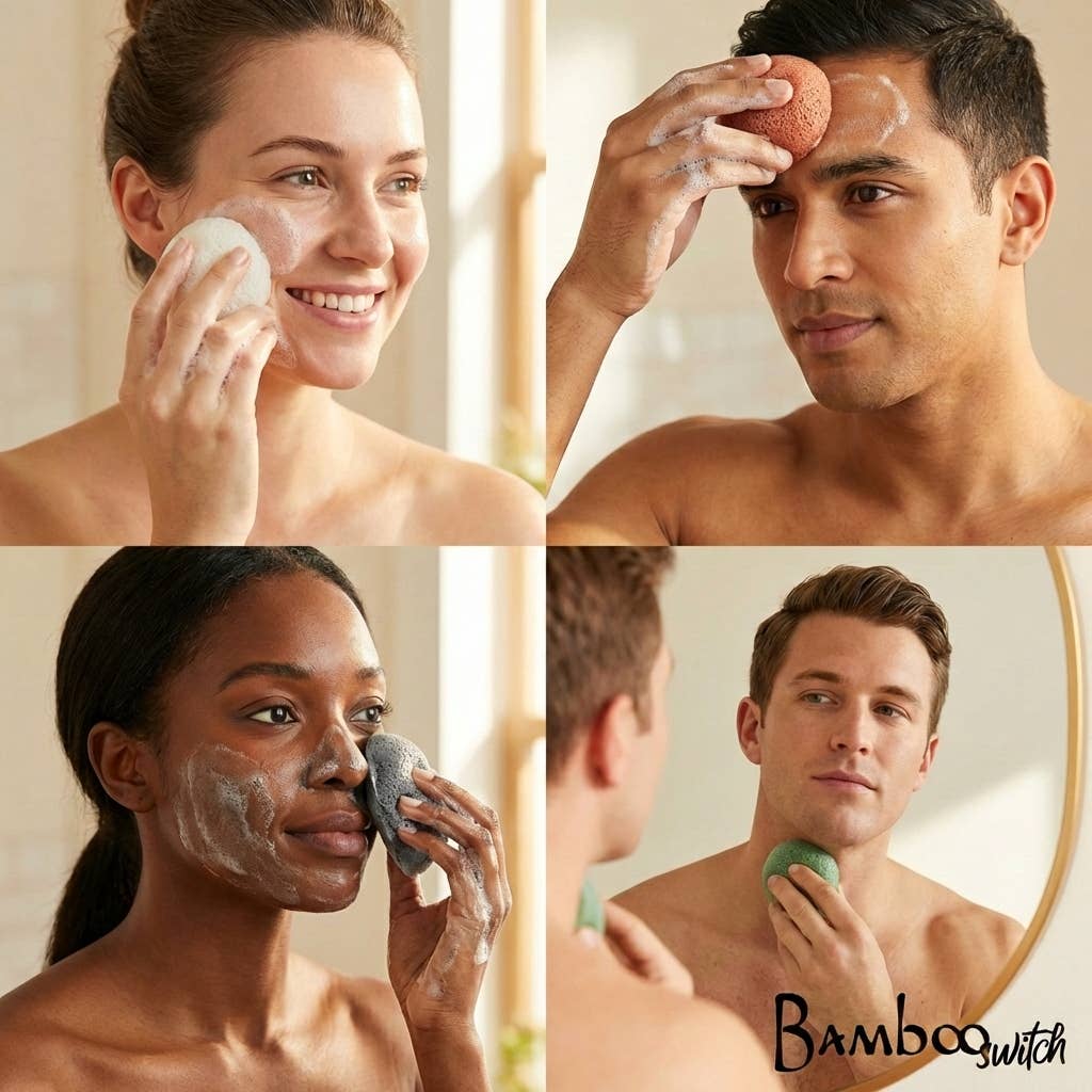 Charcoal Konjac Facial Cleansing Sponge