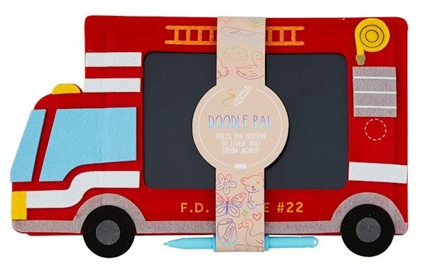 Fire truck LCD writing tablet for kids with stylus and felt case