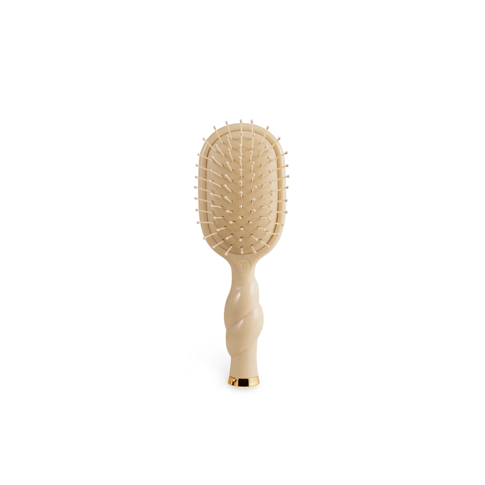 TELETIES Mini Detangler Hair Brush for medium hair in Tan with gentle glide bristles