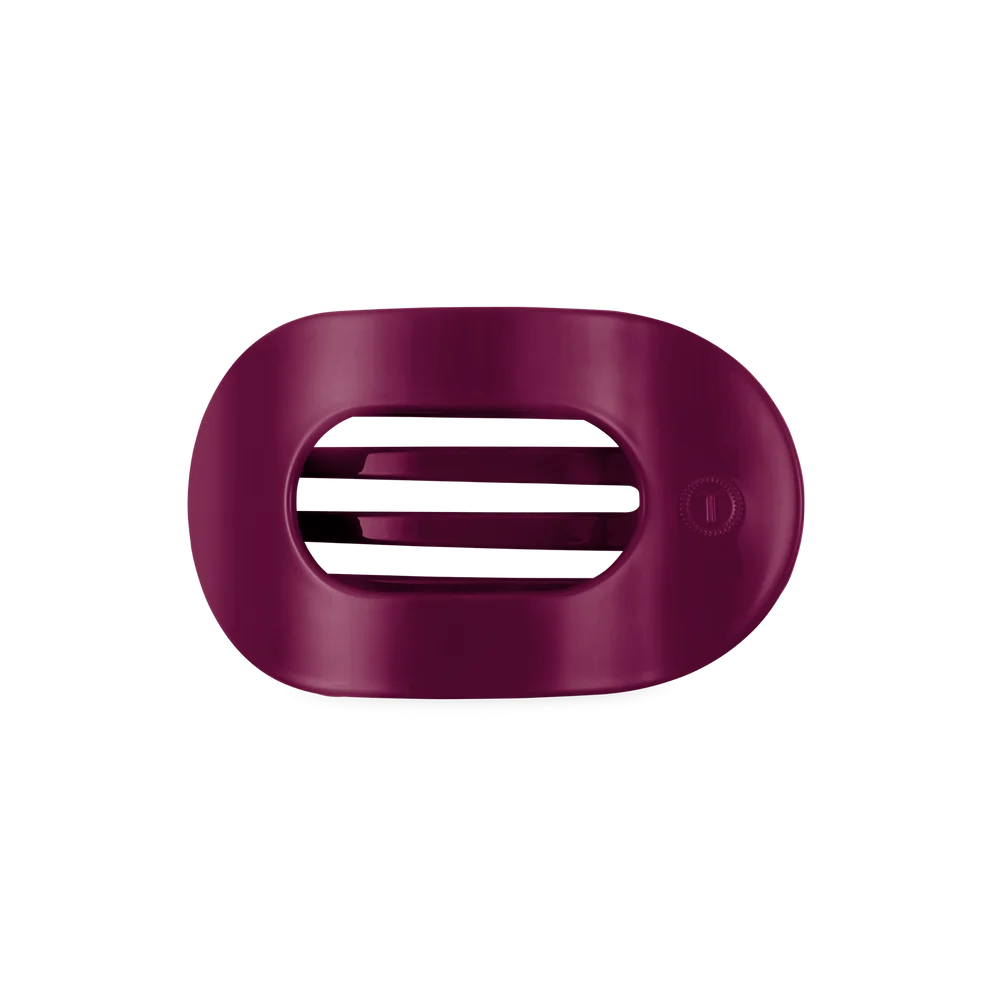 TELETIES Mulberry Flat Round Hair Clip in deep berry purple
