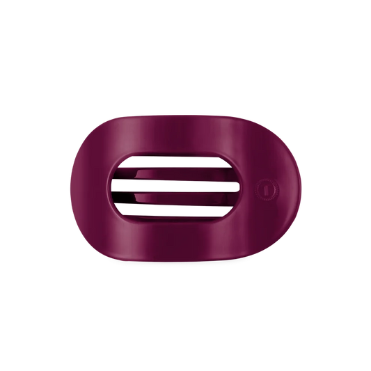 TELETIES Mulberry Flat Round Hair Clip in deep berry purple
