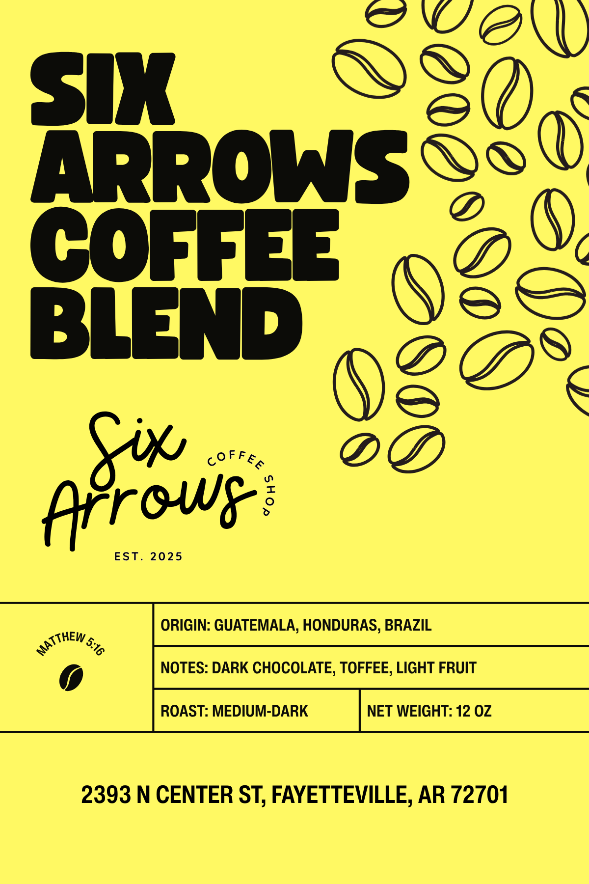Six Arrows House Blend Coffee | Medium Dark Roast Specialty Coffee