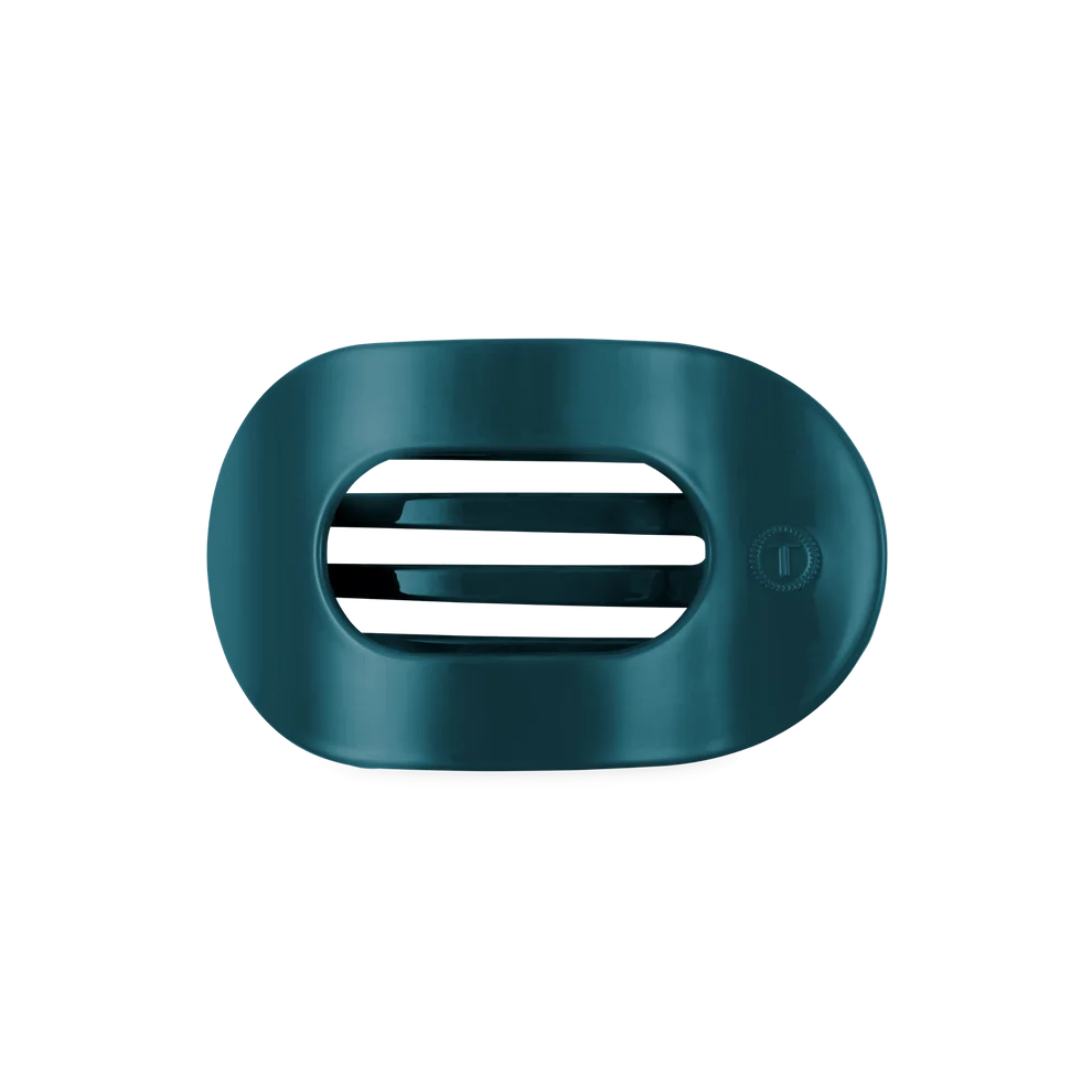 TELETIES Teal With It flat round hair clip in blue green teal
