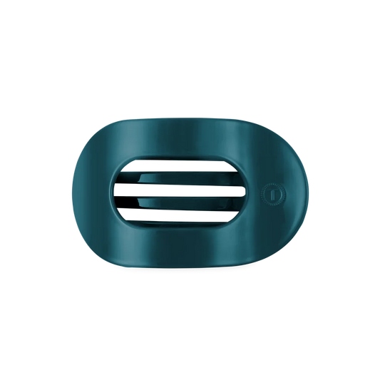 TELETIES Teal With It flat round hair clip in blue green teal