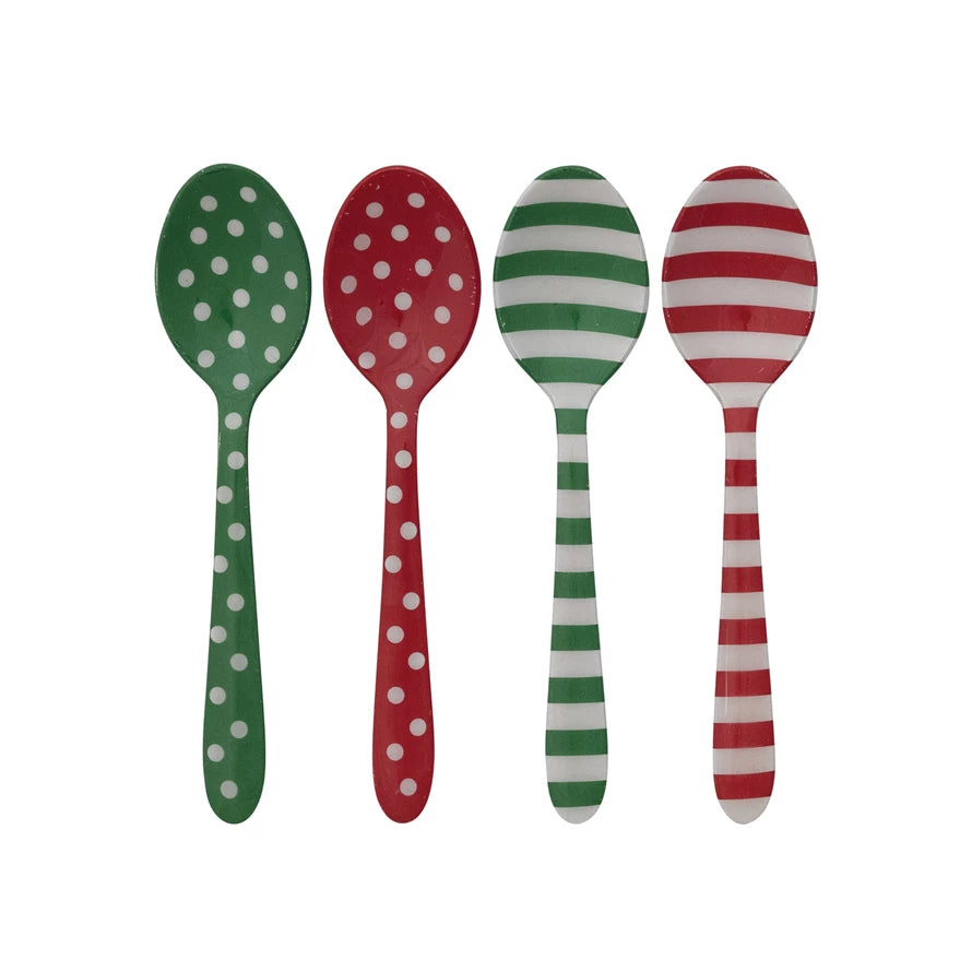 Christmas Spoon with Dots/Stripes Pattern