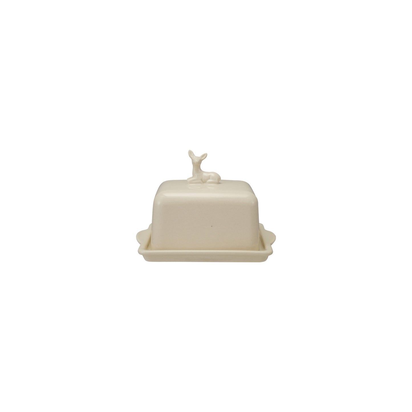 Stoneware Deer Butter Dishc